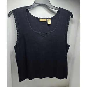 Women's Apostrophe Black Knit Tank Top XL